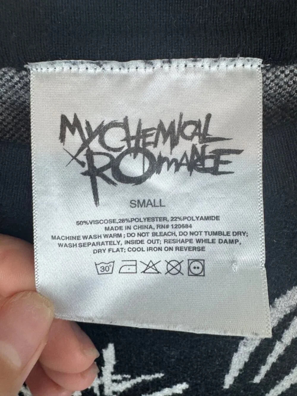 My Chemical Romance The Black Parade Skeleton Knit Sweater Small Emo Rock